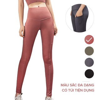 Quần tập yoga, tập gym nữ nâng mông, cạp cao, co giãn màu xanh Miix_MQ1