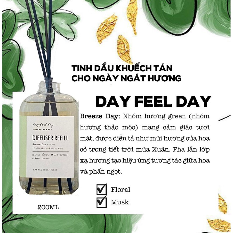 Tinh Dầu Thơm Phòng Hàn Quốc Aronica Refill Diffuser Day Feel Day 200ml