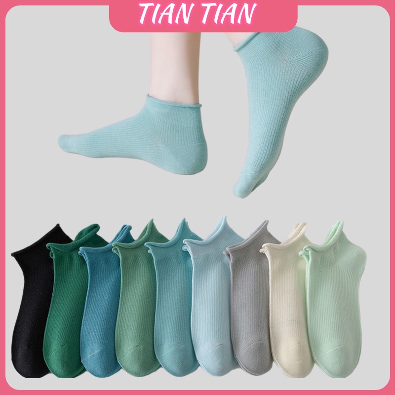 TIAN TIAN T172 Vớ Cotton Cổ Thấp Tất cổ ngắn Màu Sắc Kẹo Ngọt Thời Trang Xuân Hè Nhật Bản Cho Nữ