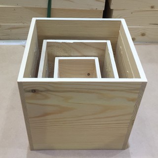  Chậu gỗ thô 15cm vuông