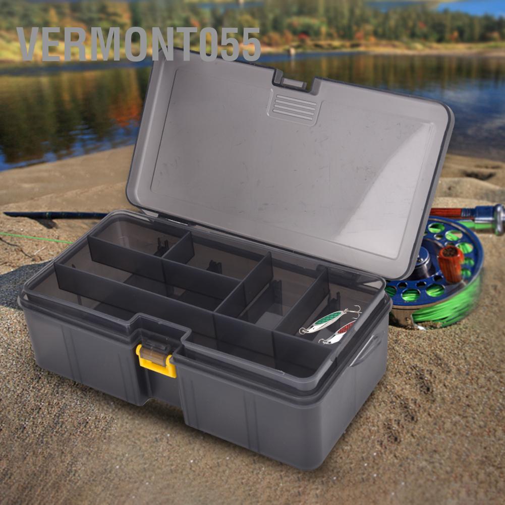 Có thể bán buôn Hộp câu cá bằng nhựa hai lớp để đựng phụ kiện dụng cụ làm mồi Vermont055 Hàng giao ngay