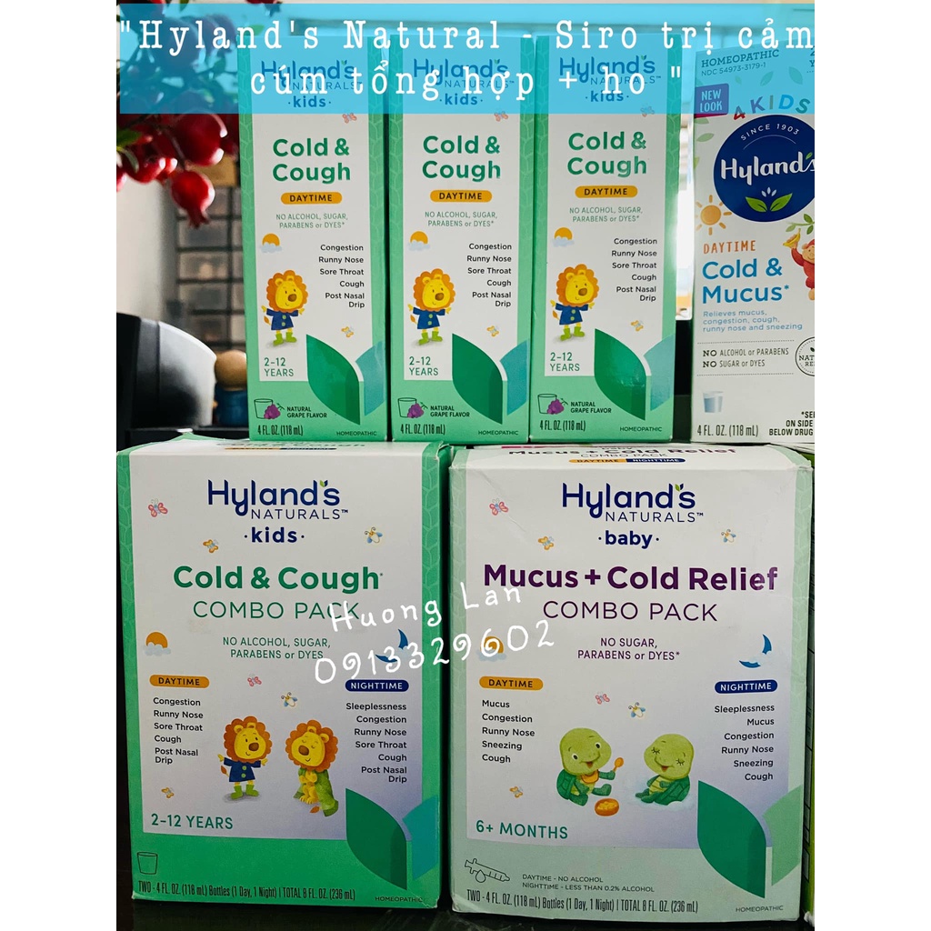 Hyland's 4 Kids Mỹ Cho Bé - Set Siro Hyland 4 Kid Ngày + Đêm