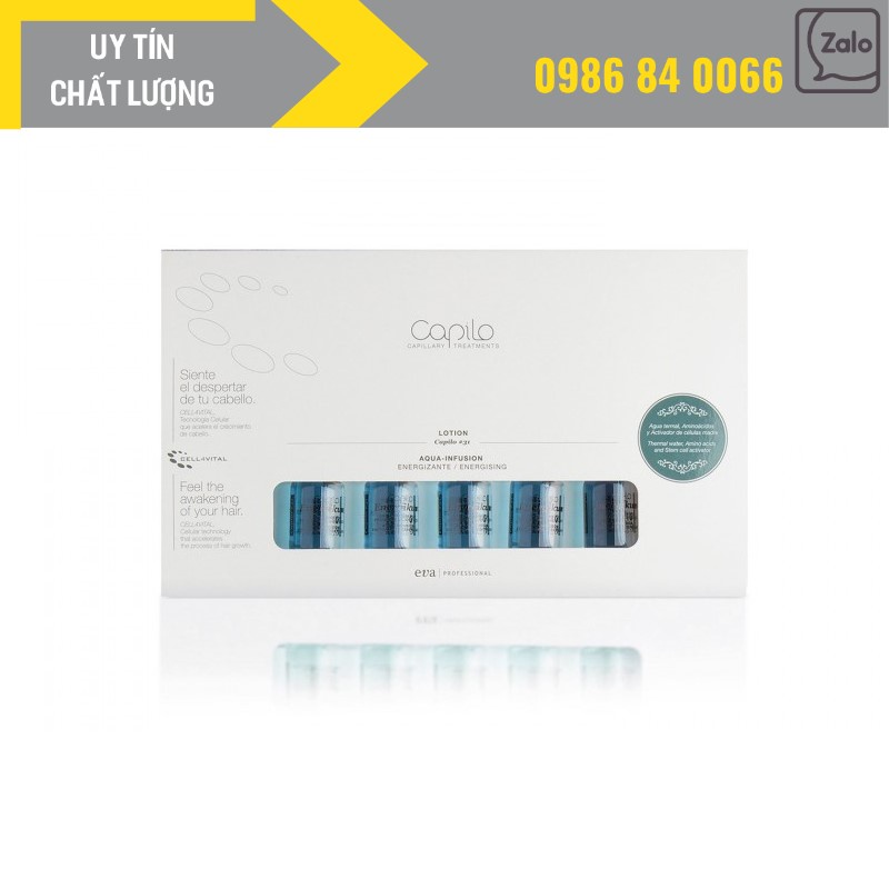 Dưỡng da đầu ngăn rụng và kích thích mọc tóc chuyên sâu Lotion Capilo AQUA - INFUSION Eva Professional