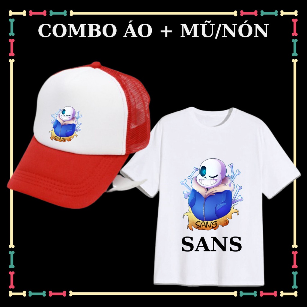 Combo Áo bé Sans Undertable mũ/nón mẫu bé sans cho trẻ em siêu cute size áo từ 10kg đến 90kg