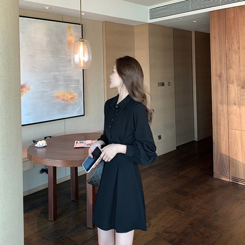 Đầm IELGY cổ bẻ phong cách Pháp sành điệu thời trang cho nữ