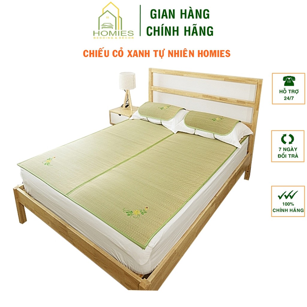 Chiếu cỏ HOMIES Tự Nhiên gập đôi loại đẹp cao câp - Mùi Cỏ Tự Nhiên Dễ Chịu