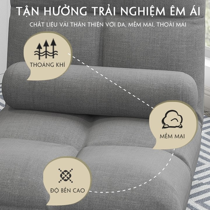 Ghế sofa Tatami gấp gọn, tựa lưng không cần dựa tường, ghế bệt tựa lưng thoải mái