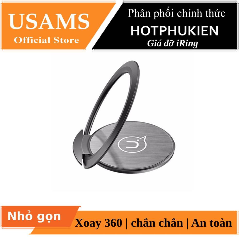 Giá đỡ iRing chính hãng Usams Spinner tích hợp hít xe hơi (Màu ngẫu nhiên)