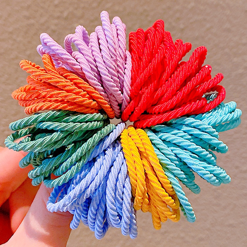 Haimeikang Set 100 dây buộc tóc màu sắc thời trang dành cho nữ