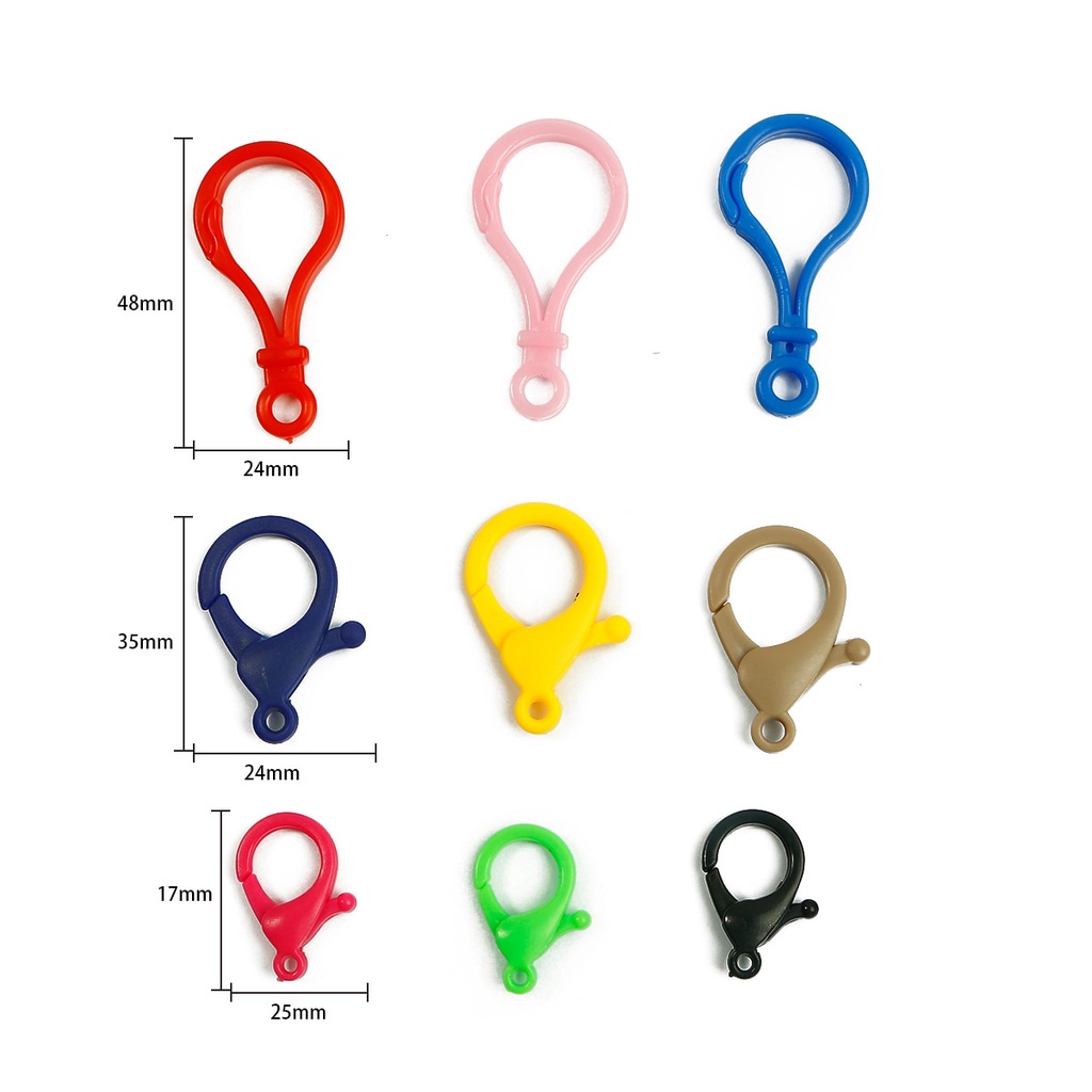 Set 10 Móc Khóa Càng Cua Bằng Nhựa Nhiều Màu Chuyên Dụng Làm Đồ Trang Sức DIY
