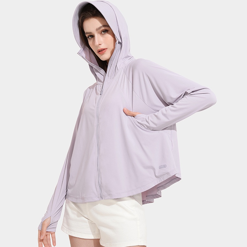 Áo khoác chống nắng CAMEL vải lụa lạnh mỏng thoáng khí bảo vệ cho nữ