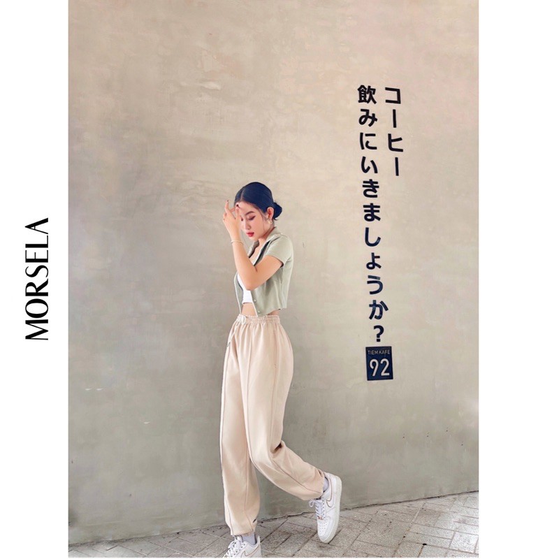 Áo croptop nữ cổ trụ viền siêu xinh - Áo crop top kiểu nhiều màu - Morsela
