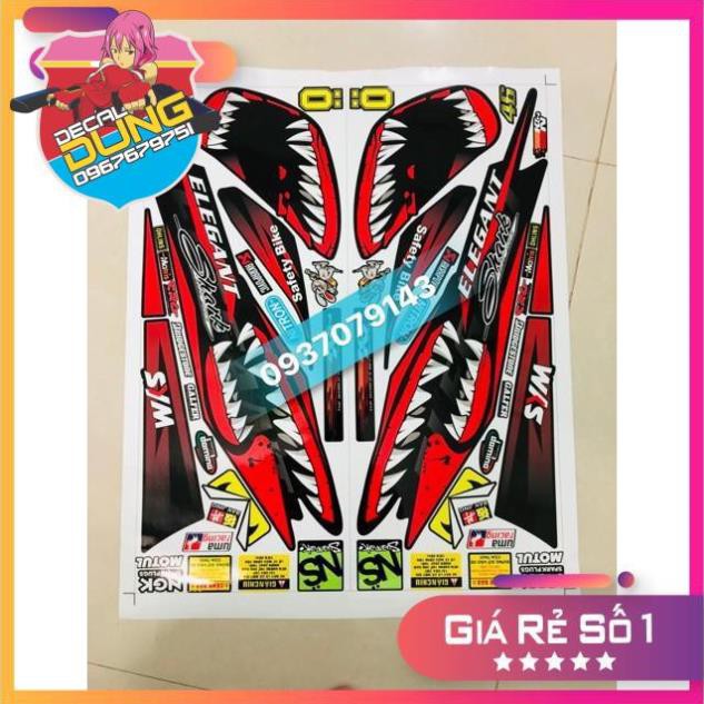 Tem xe elegant 2018 cá mập đỏ đen