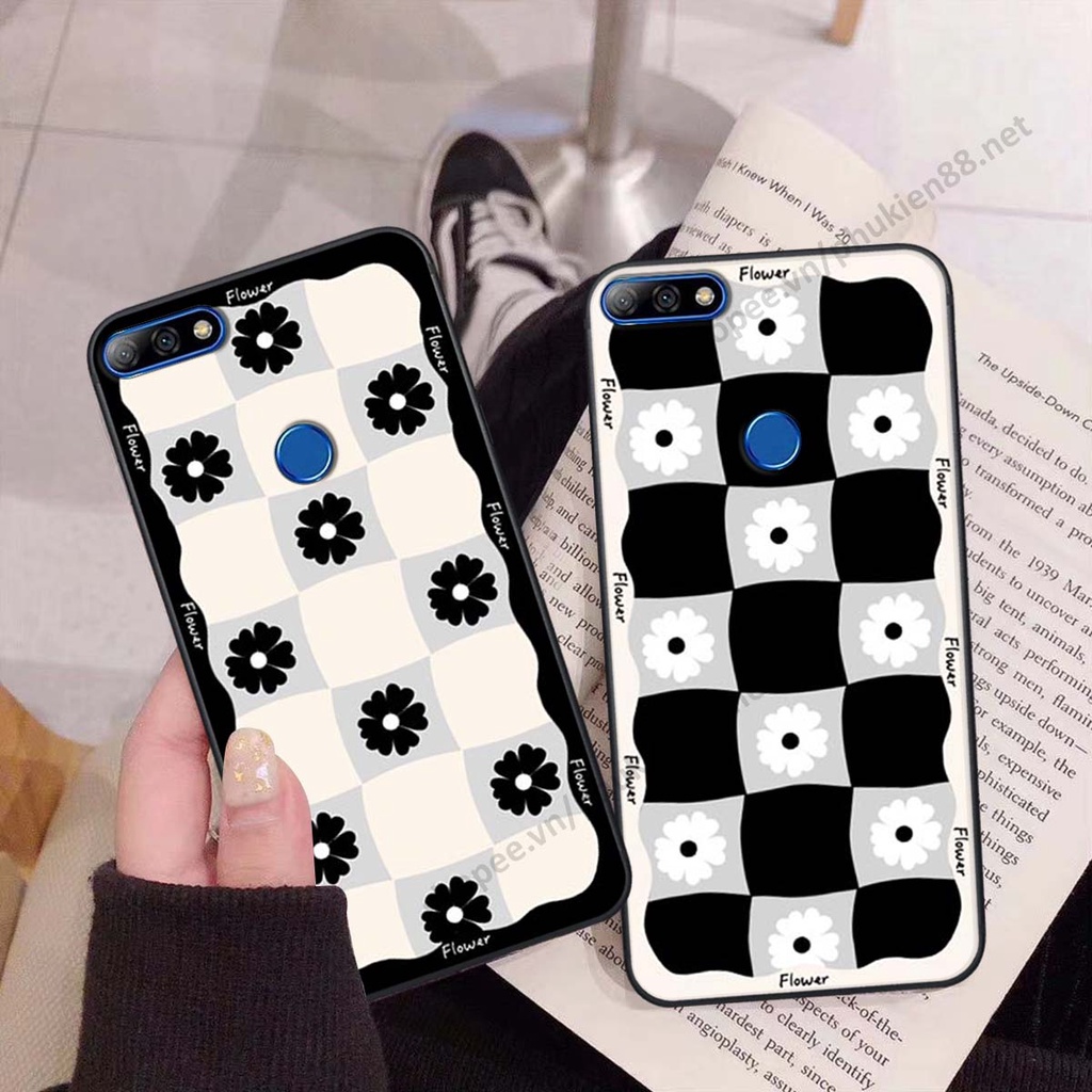 Ốp lưng Huawei Y7 Prime 2018 / Y7 Pro 2018 ốp điện thoại LineBear, bé tóc xù, hoa siêu đẹp