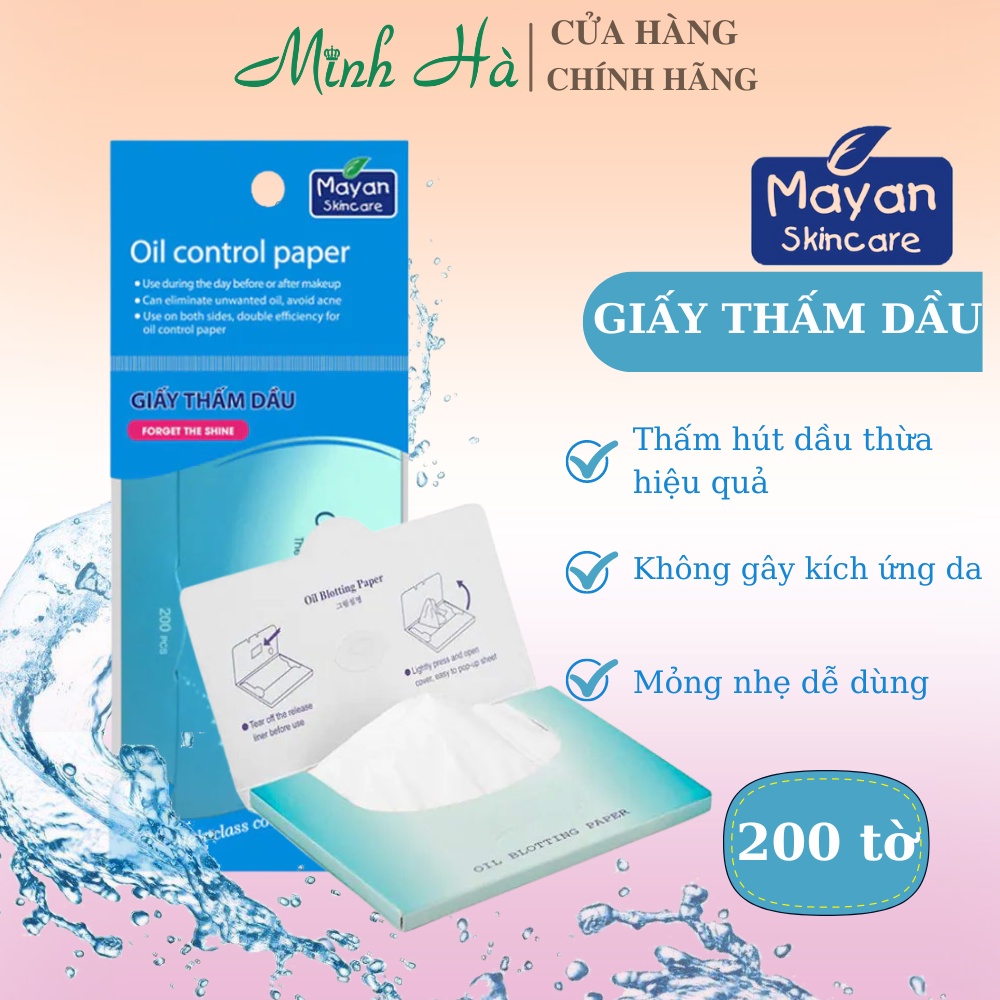 Giấy thấm dầu Mayan Skincare Oil Control Paper thấm hút dầu thừa hiệu quả