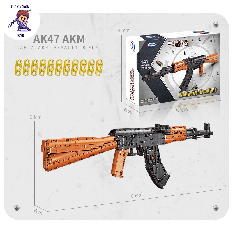 Đồ Chơi Lắp Ráp PUBG Mô Hình AK-47 Trong Game CSGO Cảnh Sát Quân Đội Đồ Chơi Bé Trai XB24006