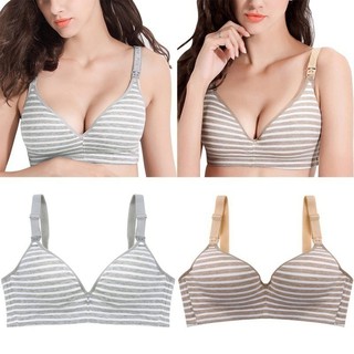Áo ngực kẻ sọc cho bé bú chất liệu cotton thoáng mát