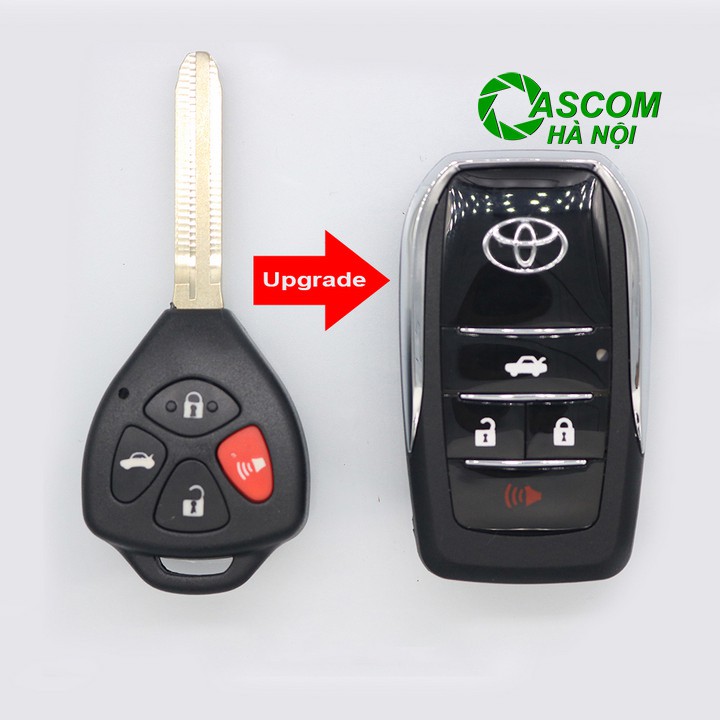 Vỏ khóa Toyota - Vỏ độ chìa khóa 4 nút Camry, Innova, Vios, Fortuner, Corola, Venza, Yaris, Hilux thành mẫu gập Type 1