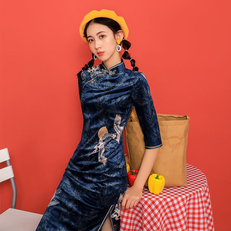 Đầm Sườn Xám Cách Tân Phong Cách Trung Hoa Cổ Điển Quyến Rũ Cho Nữ