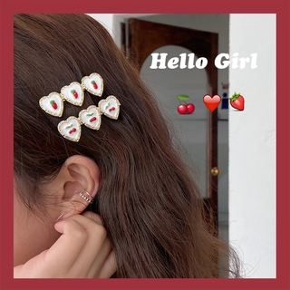 Kẹp tóc nữ hình quả dâu tây và cherry phong cách hàn quốc