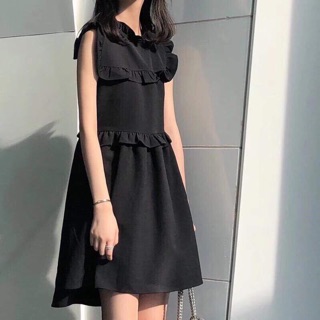 Váy xuông babydoll sát nách nơ lưng ulzzang
