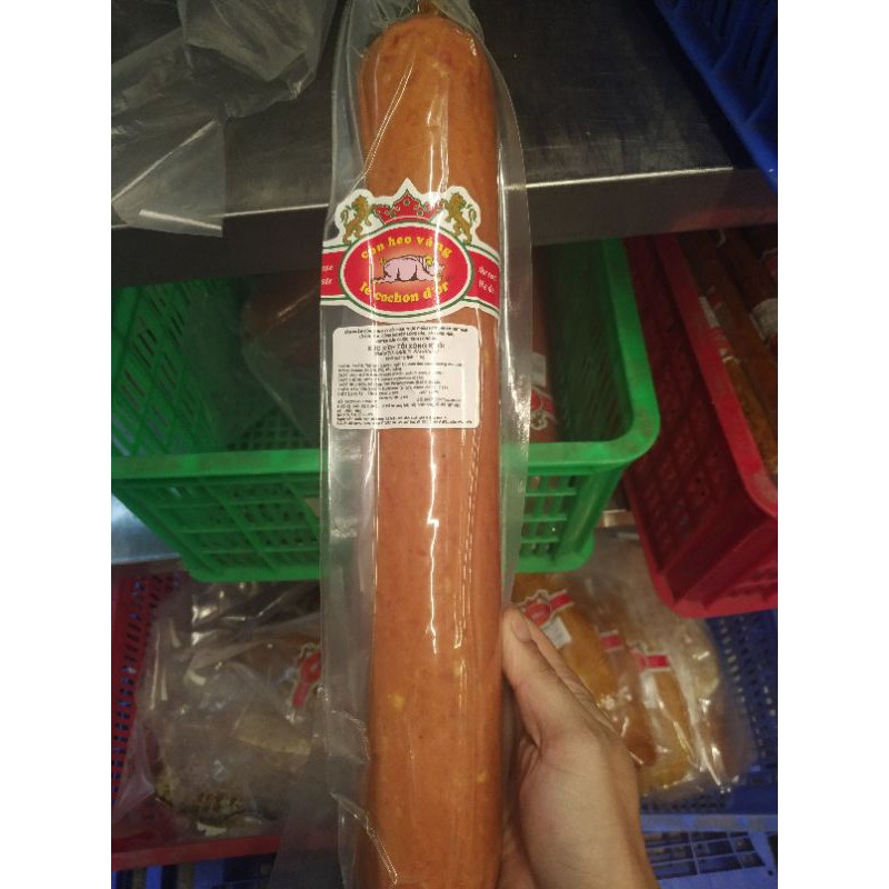 XÚC XÍCH TỎI XÔNG KHÓI - Smoked garlic sausage - CON HEO VÀNG - 1 kg/ cây - ( NOWSHIP - GRABEXPRESS )