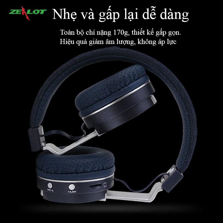 Tai nghe chụp tai bluetooth zealot thể thao Bass Blast B17 | BigBuy360 - bigbuy360.vn