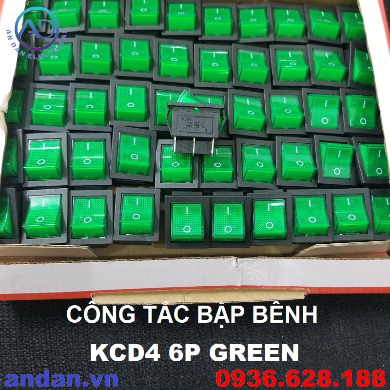 Công tắc bập bênh KCD3 KCD4, 3 chân 4 chân 6 chân, 16A 250V có đèn đỏ - xanh lá