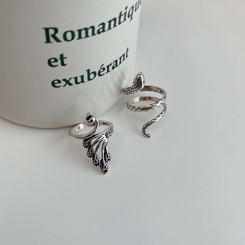 Nhẫn thời trang hình rắn/chim công/chim công cổ điển cá tính cho nữ