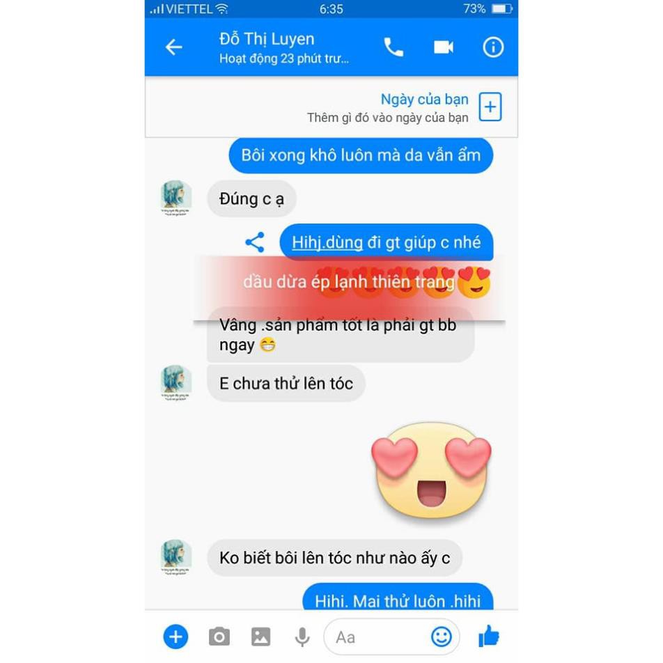 Dầu dừa ép lạnh Thiên Trang - handmade