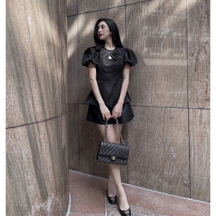 Áo peplum tay bồng cổ nhún, Áo kiểu nữ, áo bánh bèo