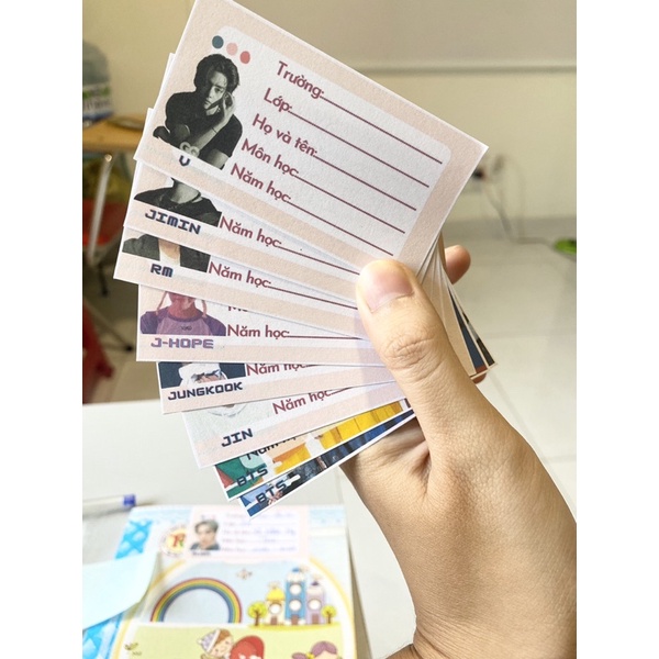 Combo Nhãn Vở BTS Siêu Cute Mlem Mlem Nhãn Vở Học Sinh Nhãn Vở BST Học Sinh Nhãn Vở Cho Bé