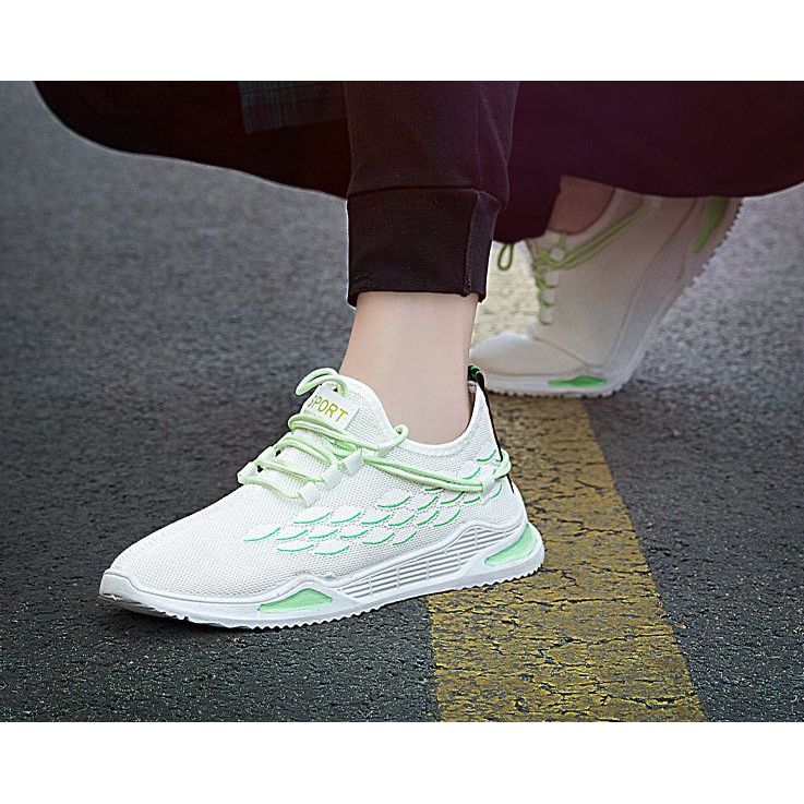 Giày nam sneaker thể thao sport vảy cá vải thoáng khí (Có 2 Màu)