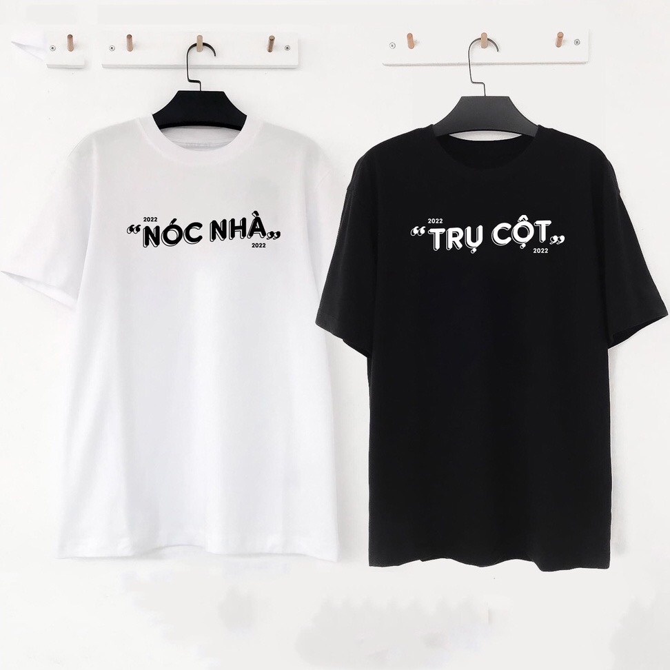 Áo Thun Nóc nhà Trụ cột áo đôi Nam Nữ Áo Phông cặp Unisex vải cotton thoáng mát cổ tròn bigsize XXL 2XL