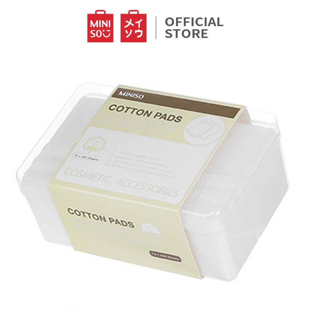 Miniso Bông tẩy trang Sự kết hợp của miếng bông dày và mỏng (75+400 tờ)