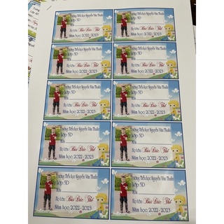 Combo nhãn vở kèm sticker cho bé