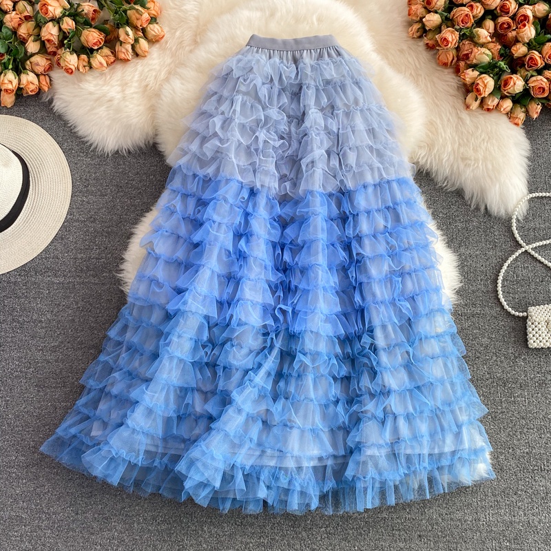 Chân Váy Nữ Dáng Dài Midi TuTu Xếp Tầng Nhiều Màu