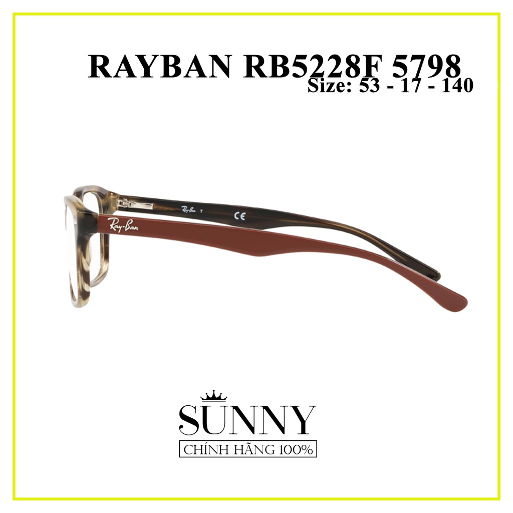 Gọng kính chính hãng Rayban RB5228F-5798 kèm tem thẻ bảo hành chính hãng, bảo hành toàn quốc