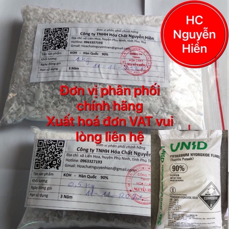 túi 1kg KOH-koh,kali hydroxit,hàng hàn quốc (phân phối chính hãng)