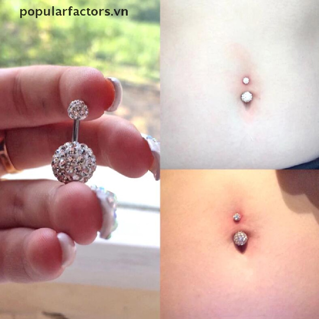 Set 5 Khuyên Rốn Đính Đá Lấp Lánh Thời Trang Cho Nữ