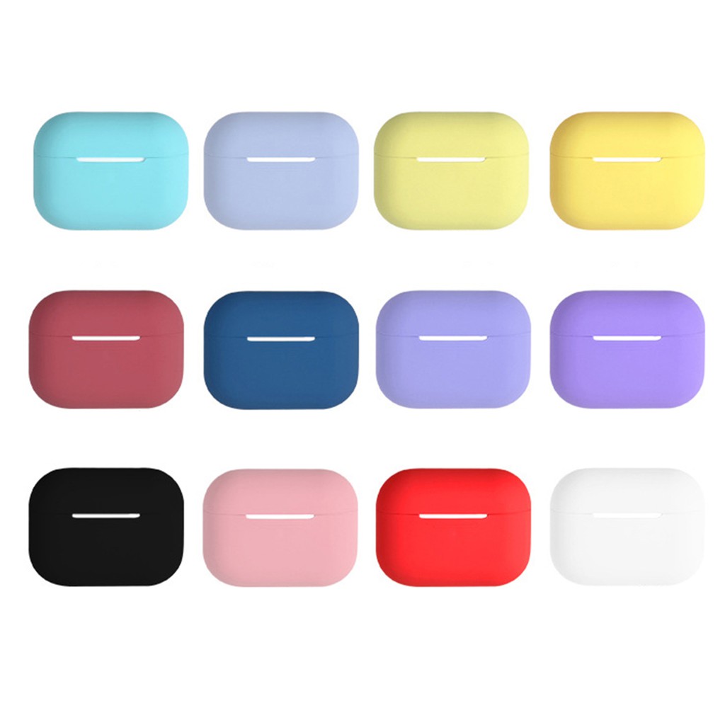 Vỏ Bảo Vệ Hộp Sạc Tai Nghe Airpods Pro Màu Trơn Chống Rơi Chống Mài Mòn