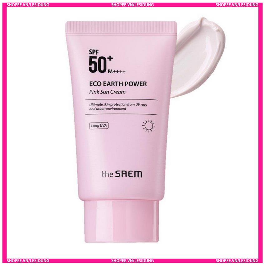 Kem Chống Nắng Cho Da Nhạy Cảm The Seam Eco Earth Power Pink Sun Cream SPF50+ PA++++ 50ml