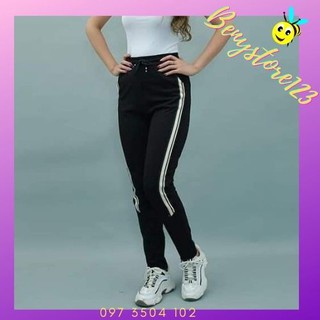 Quần Thể Thao Phối Sọc Co Giãn 4 Chiều 💖FREESHIP💖Quần Tập GYM-Jogger Hai Sọc Trắng Đẹp
