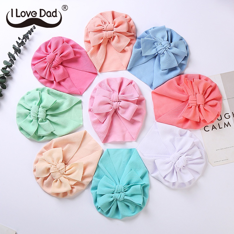 Mũ beanie thắt nơ dễ thương cho bé