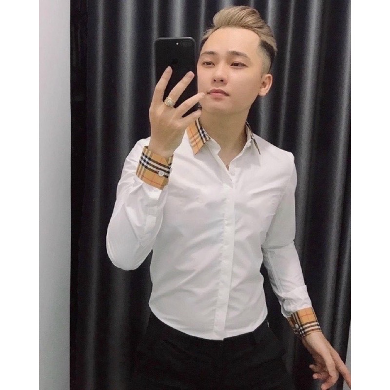 “ HOTREND “ Sơ Mi Trắng Cao Cấp - Áo Sơ Mi Trắng Nam Thêu Hoạ Tiết New