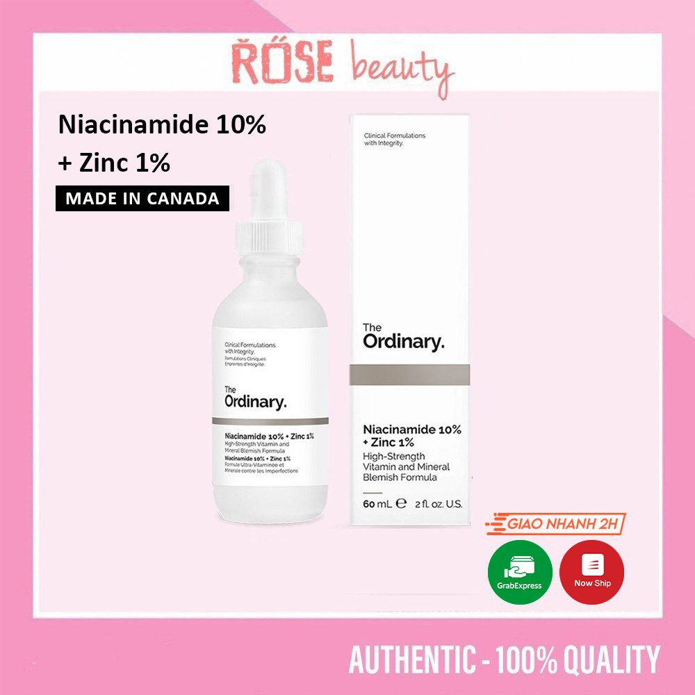 (Bill Canada) Serum The Ordinary Niacinamide 10% + Zinc 1% Tinh Chất Cho Da Dầu 30Ml , 60Ml