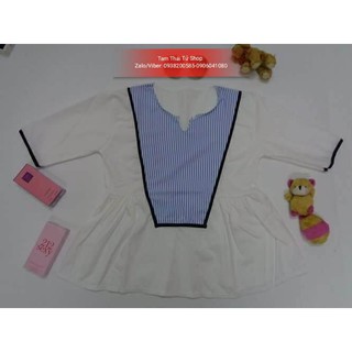 ÁO BABYDOLL PHỐI SỌC CỔ TRÒN