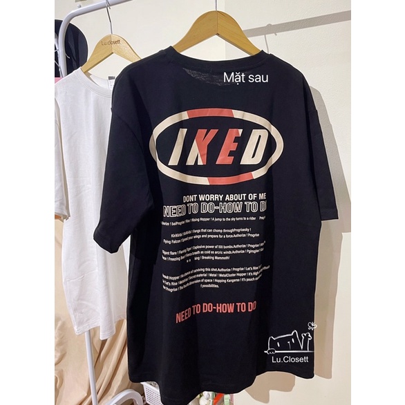 Áo phông kaiding QC nam nữ loại dày chữ IKED unisex form rộng ulzzang lu.closett