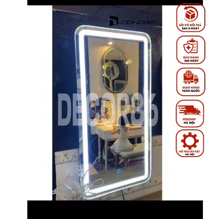 Gương Chữ Nhật Bo Góc Led Cảm Ứng 50x100cm