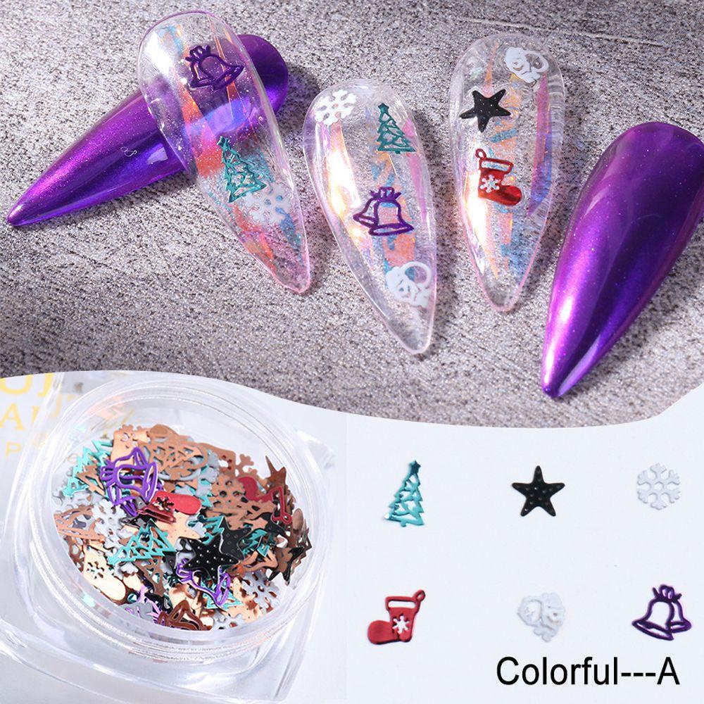 OCEANMAP Set 120 Phụ Kiện Trang Trí Móng Tay 3D Hình Cây Thông Giáng Sinh Lấp Lánh DIY Dành Cho Nữ
